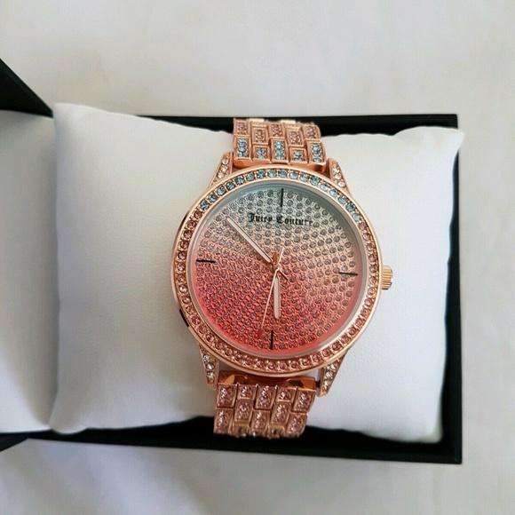 NWT Juicy Couture Rose Gold Ombre Crysyal Watch - Picture 3 of 3